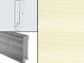 Плинтус шпонированный Burkle Ясень белый 95х15, 1 м.п.